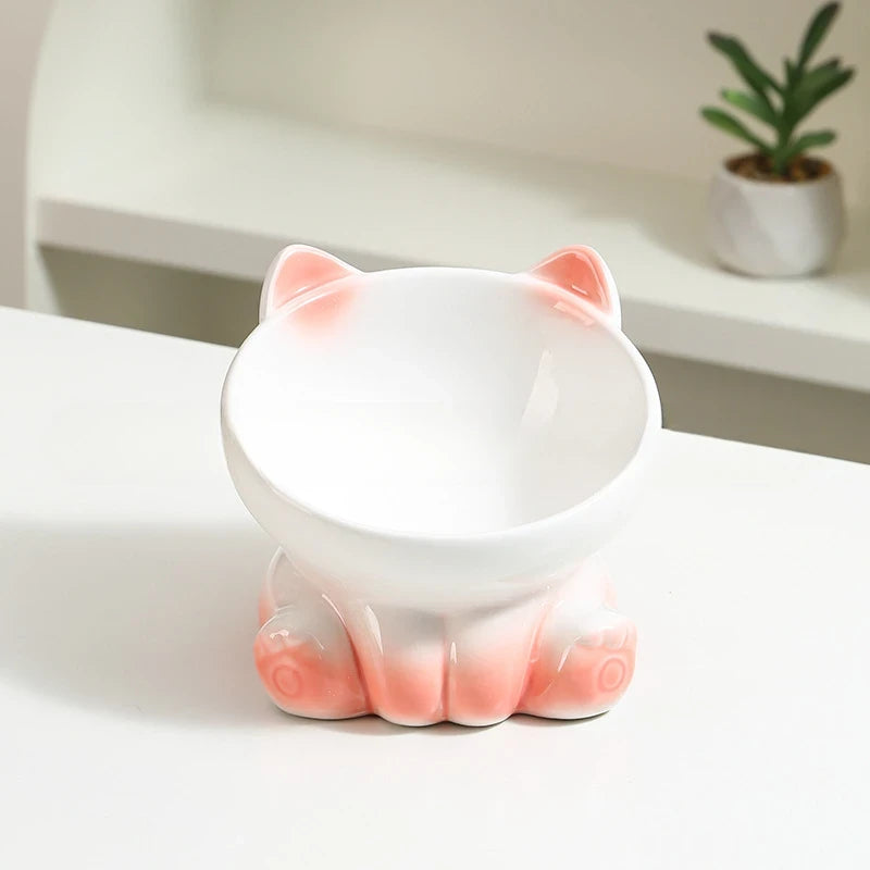 The Artisanal Cat-Ear Ceramic Feeder