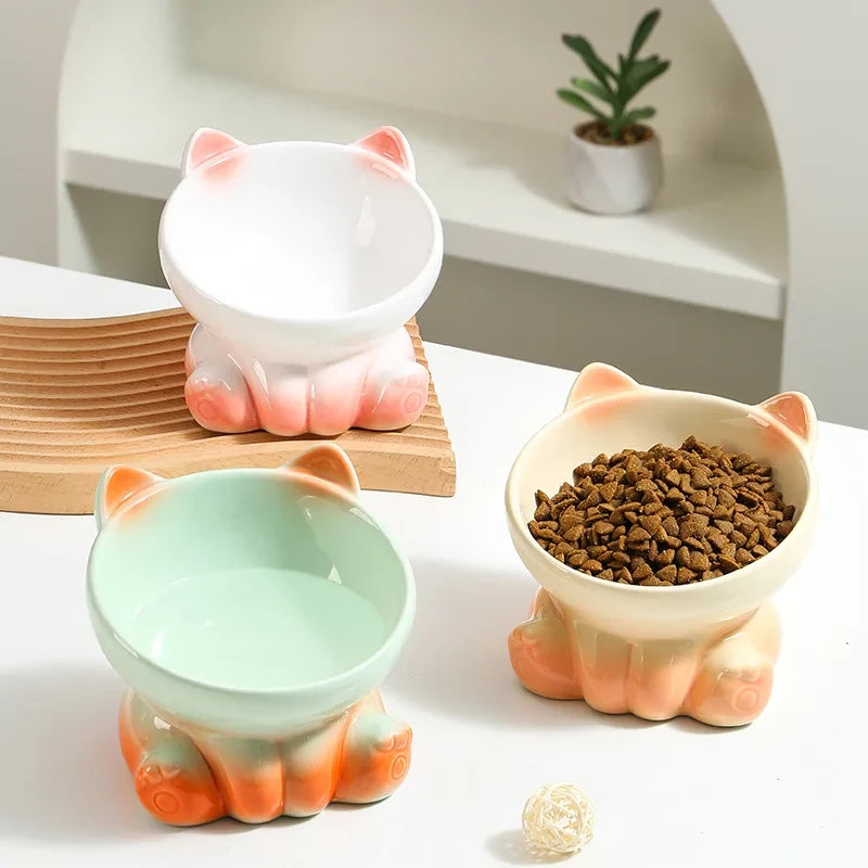 The Artisanal Cat-Ear Ceramic Feeder