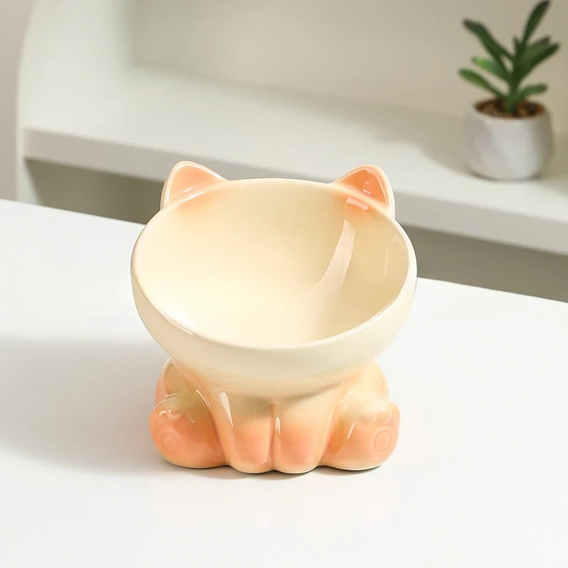 The Artisanal Cat-Ear Ceramic Feeder