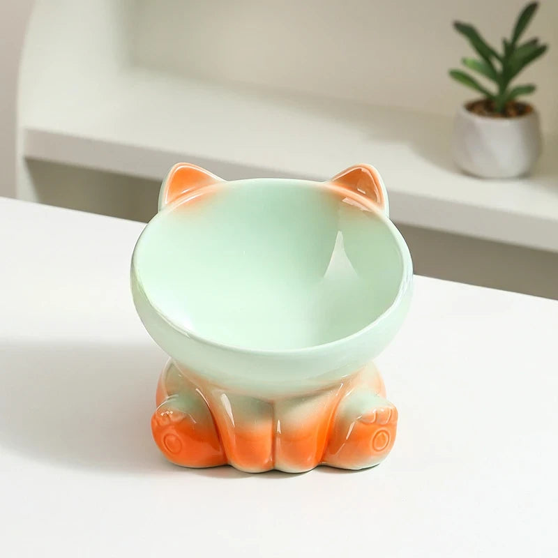 The Artisanal Cat-Ear Ceramic Feeder