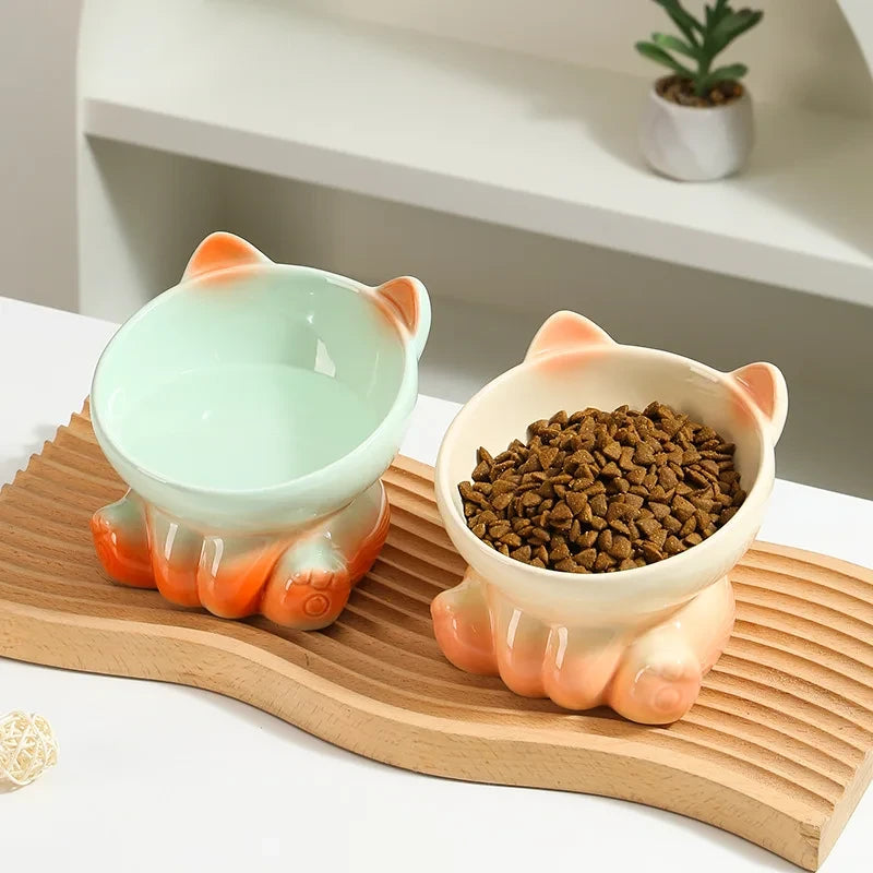 The Artisanal Cat-Ear Ceramic Feeder
