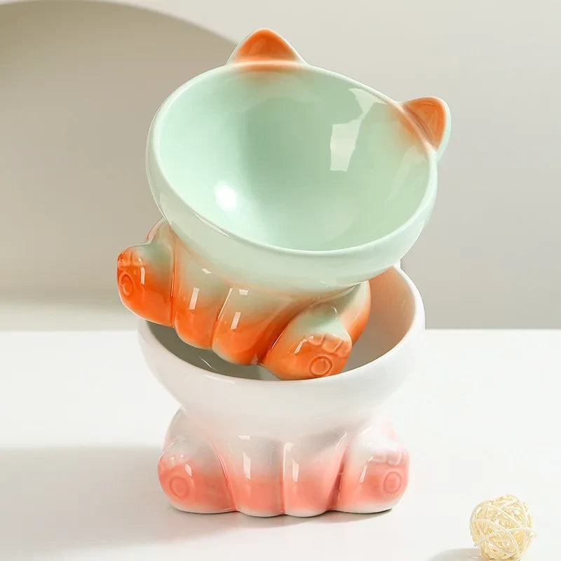 The Artisanal Cat-Ear Ceramic Feeder